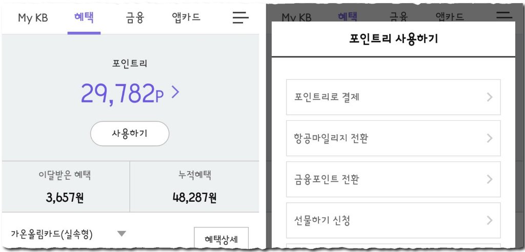 KB 포인트리 사용법