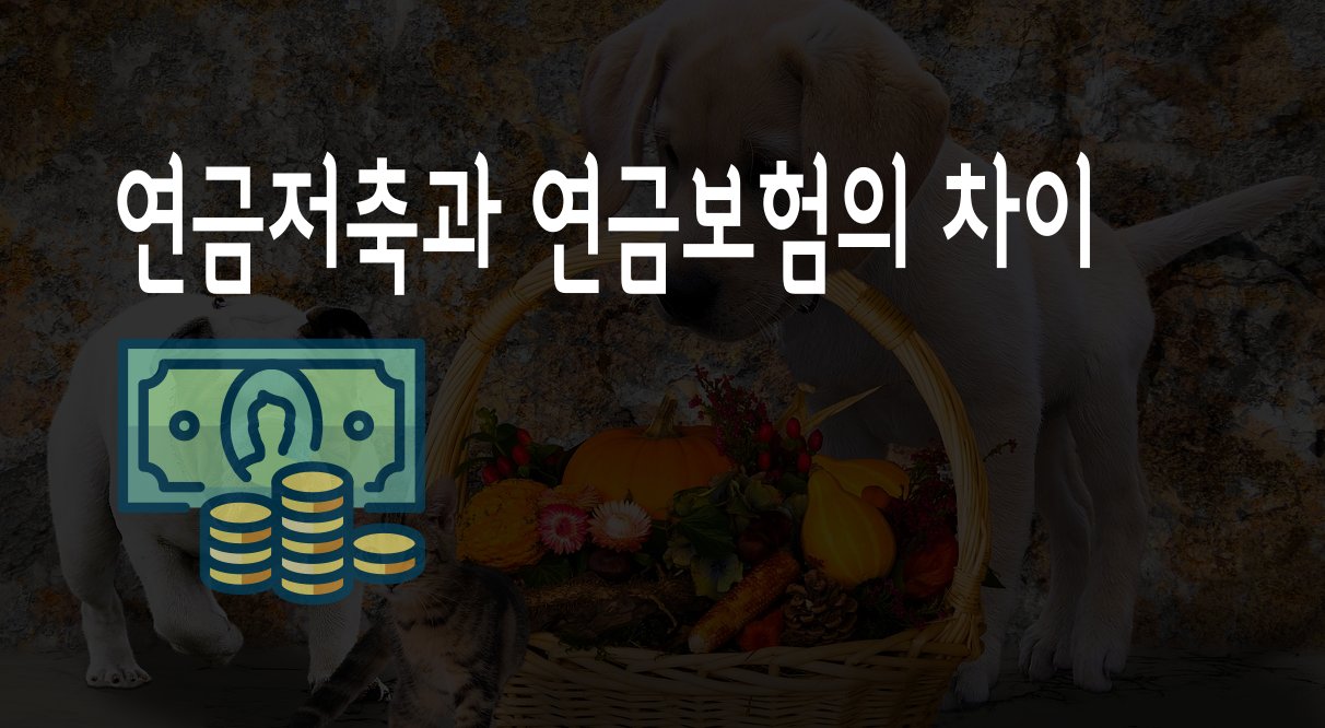 연금저축보험과 연금보험의 차이